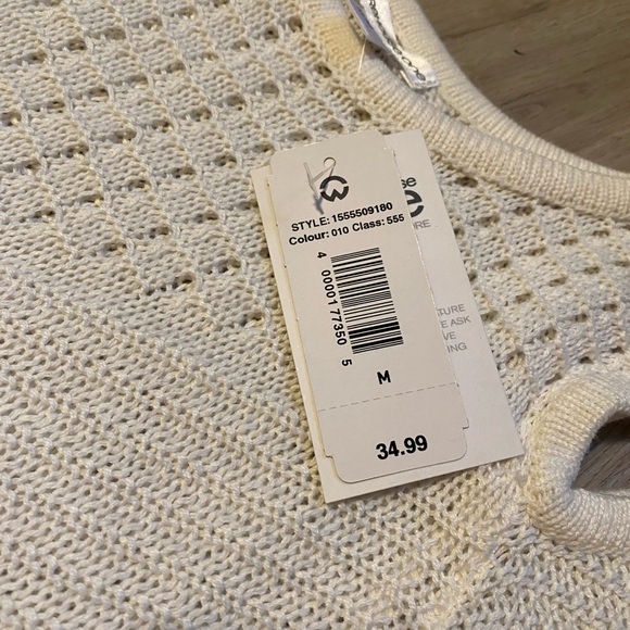 NWT Cream Knit Cold Shoulder Cotton Crochet Detail Boho Summer Size Medium - Picture 7 of 11